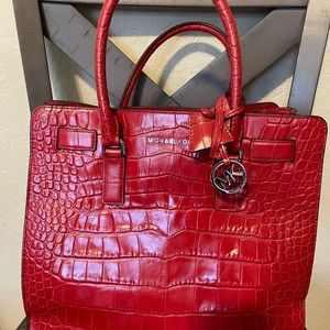 Genuine Michael Kors Red Crocodile Bag. Gorgeous piece in like new condition.